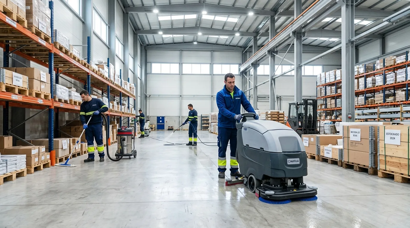 Nave industrial de gran superficie en el área metropolitana de Barcelona recién limpiada